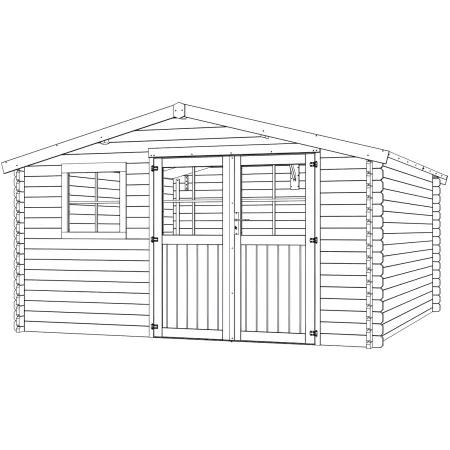 Casetta in Legno Trattato 34mm da Giardino 4x4 Doppia Porta Block-House