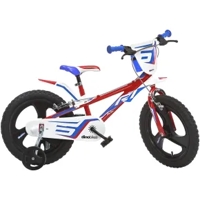 Bicicletta Rotelle per Bambini 14" Gomme Gonfiabili 2 Freni Blu Rosso