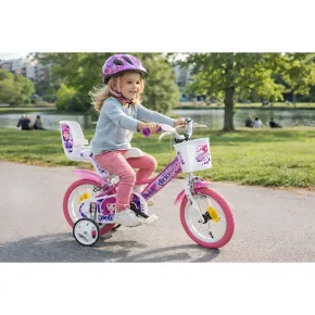 Bicicletta Rotelle per Bambine 12" Fairy Rosa Telaio Acciaio 2 Freni 2