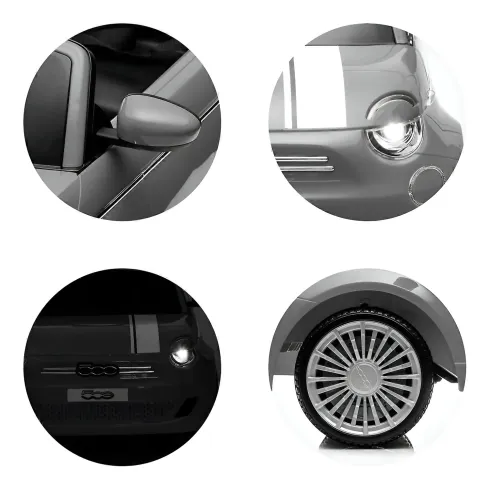 Auto Elettrica per Bambini Fiat 500 12V Blu Telecomando e Fari LED