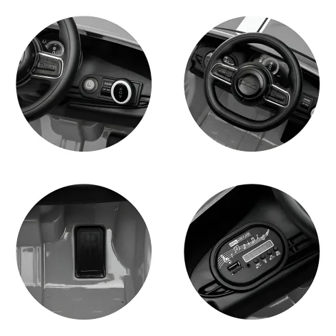 Auto Elettrica per Bambini Fiat 500 12V Rosso Telecomando e Fari LED