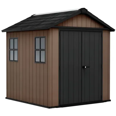 Keter Newton Plus Casetta da Giardino PVC Effetto Legno 230x224 Finestre