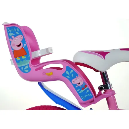 Bicicletta Rotelle 16" per Bambine Peppa Pig Rosa Cestino Seggiolino