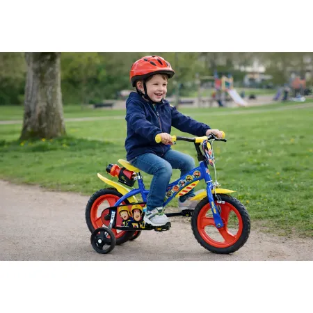 Bicicletta Rotelle 12" per Bambini Sam il Pompiere Blu con Porta Borraccia