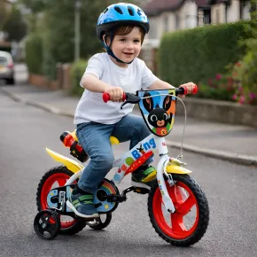 Bicicletta Rotelle Bing 12" per Bambini Bianco Porta Borraccia Gomma EVA 2