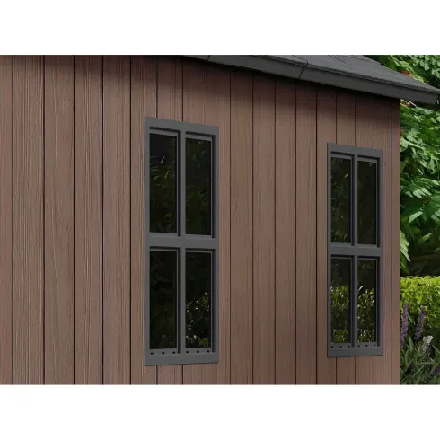 Keter Newton Plus Casetta da Giardino 230x539 PVC Effetto Legno 2 Ante