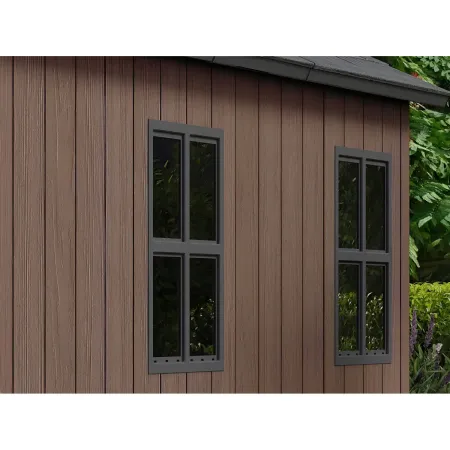 Keter Newton Plus Casetta da Giardino 230x539 PVC Effetto Legno 2 Ante