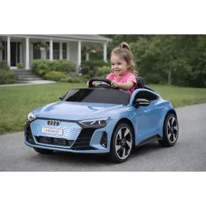 Auto Elettrica per Bambini Audi eTron GT Azzurro con Radiocomando LED 2