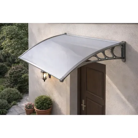 Pensilina Modulare 150x100 in Policarbonato Compatto Satinato Staffe da Esterno | BricoShop24