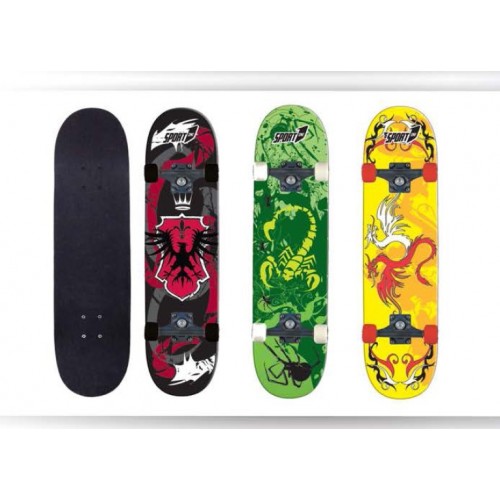 Skateboard Orion Grafica Concavo Legno 80cm 50kg 3 Colori Disponibili Skate