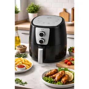 Friggitrice ad Aria DCG 5,2L 1300W Nero Cestello Antiaderente Rimovibile 2