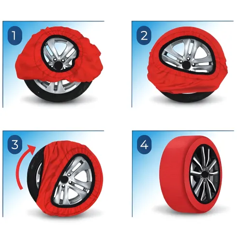 Calze da Neve per Auto Omologate Taglia XS Tessuto ad Alta Aderenza