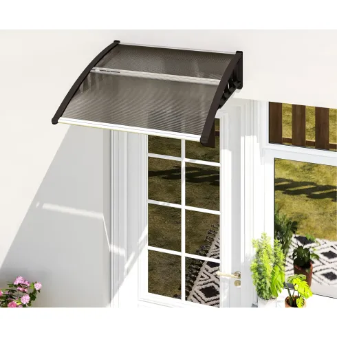 Pensilina 120x100 Modulare in Policarbonato Alveolare Fume | BricoShop24