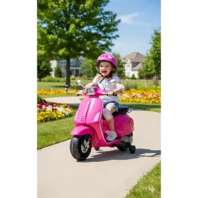 Vespa Sprint Elettrica per Bambini 12V Rosa Luci LED Moto Scooter 2