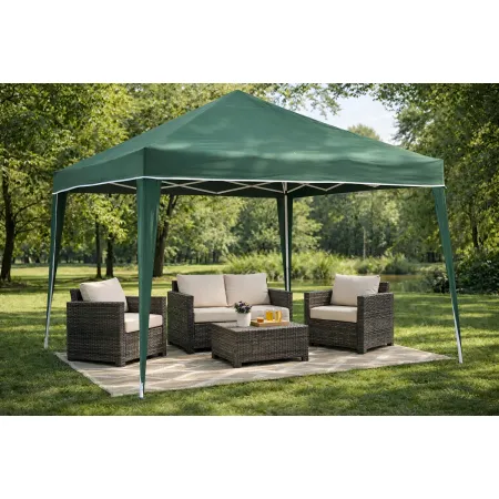 Gazebo 3x2 mt Pieghevole Verde da Giardino Richiudibile con Borsa