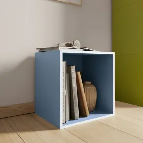 Cubo Contenitore Libreria 35x29x35 cm Legno MDF Azzurro Modulare 2