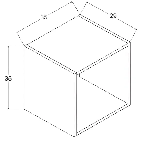 Cubo Contenitore Libreria 35x29x35 cm Legno MDF Azzurro Modulare