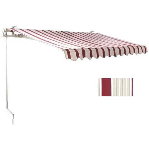 Tenda da Sole per Esterno 300x200 a Barra Quadra Righe Rosse | BricoShop24