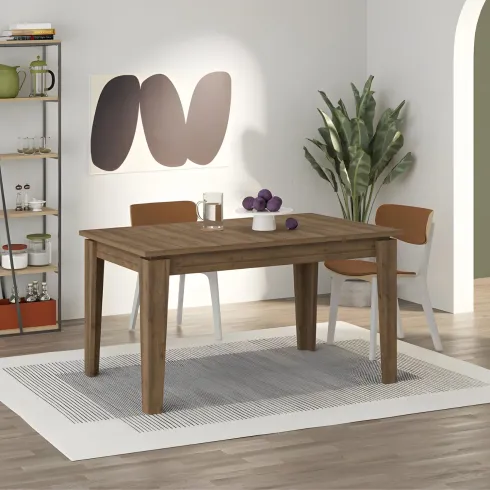 Tavolo Allungabile Pranzo Rettangolare 120-170x80 Noce Effetto Legno