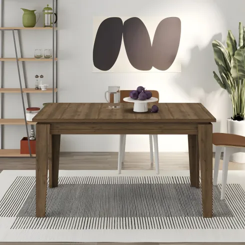 Tavolo Allungabile Pranzo Rettangolare 120-170x80 Noce Effetto Legno