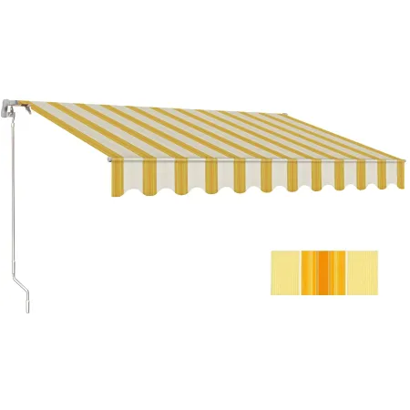 Tenda da Sole Riga Gialla 400x250 Bracci Retrattili a Barra Quadra