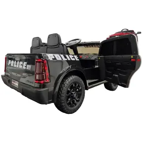 Auto Elettrica Bambini Dodge RAM Polizia 12V Nero Sirene Telecomando 2