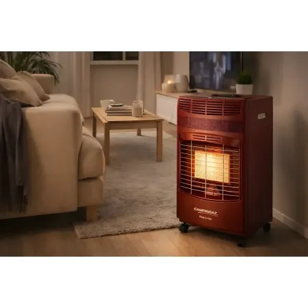 Outlet Stufa Infrarossi Gas 4100W Portatile Bordeaux Valvola Sicurezza