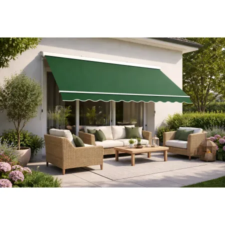 Tenda da Sole a Caduta 80x250 Verde Cassonata con Bracci da Esterno