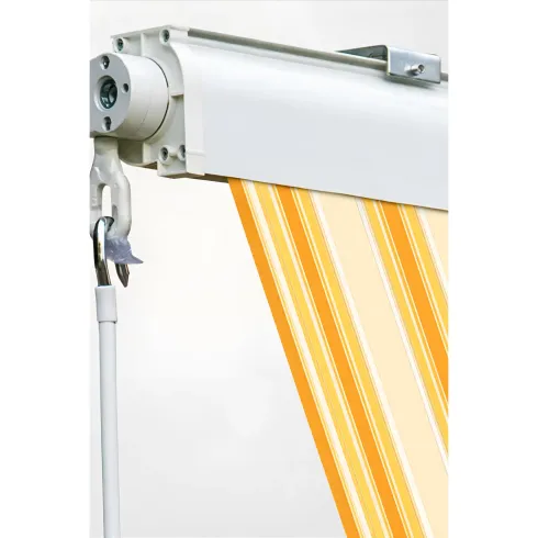 Tenda da Sole a Caduta 80x250 Rigato Giallo Bianco Cassonata da Esterno