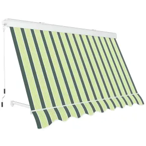 Tenda da Sole a Caduta con Bracci 80x250 Riga Verde Cassonata