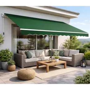 Tenda da Sole Verde 200x150 Bracci Inclinazione Regolabile Barra Quadra 2