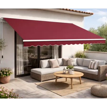 Tenda da Sole Rossa 400x300 Avvolgibile Esterno Inclinazione Regolabile
