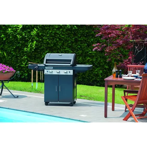 Barbecue Dual Gas Metano GPL 3 Bruciatori BBQ Fornello e Piastra Ghisa