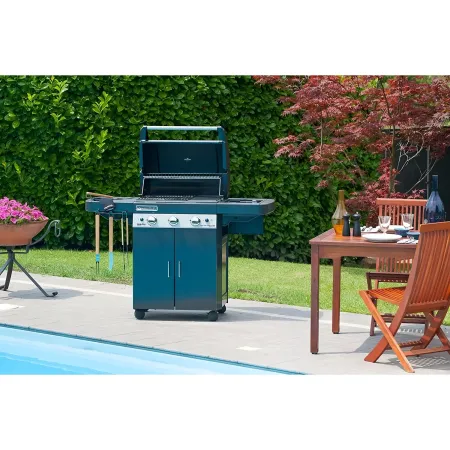 Barbecue Dual Gas Metano GPL 3 Bruciatori BBQ Fornello e Piastra Ghisa