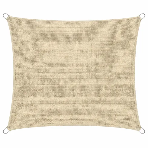 Telo Vela Ombreggiante 5x5 m Beige Quadrato Traspirante da Esterno