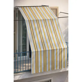 Tenda da Sole Cotone 140x300 Multiriga Giallo Lavabile Anelli Ganci 2