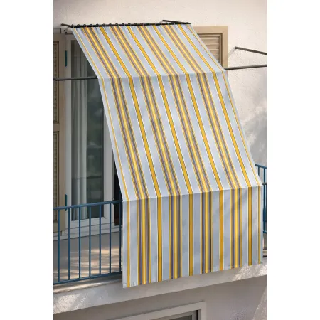 Tenda da Sole Cotone 140x250 Multiriga Giallo Lavabile Anelli Ganci