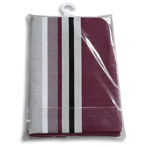 Tenda da Sole Cotone 140x250 Multiriga Marrone Lavabile Anelli Ganci