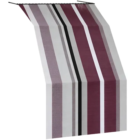 Tenda da Sole Cotone 140x300 Multiriga Marrone Lavabile Anelli Ganci