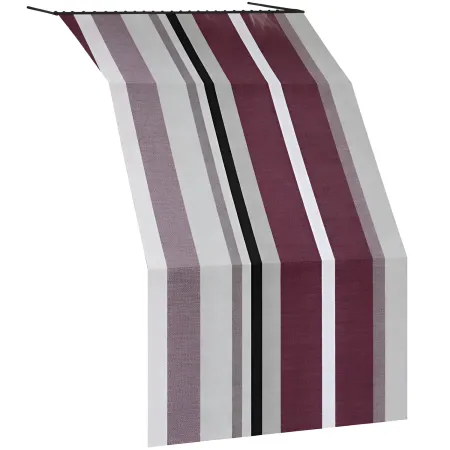Tenda da Sole Cotone 140x300 Multiriga Marrone Lavabile Anelli Ganci