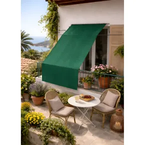 Tenda da Sole Cotone 140x250 Verde Lavabile Anelli Ganci Sacchetto 2