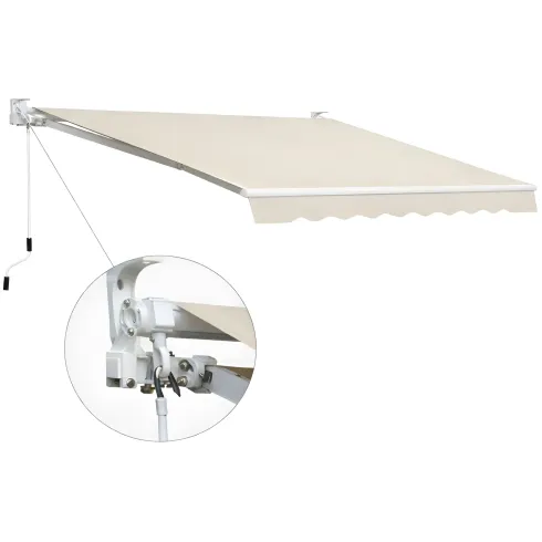 Tenda da Sole Beige 200x150 con Bracci Retrattili Inclinazione Regolabile