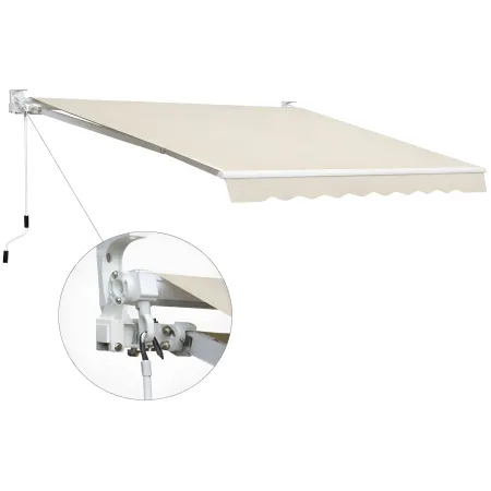 Tenda da Sole Beige 400x300 Avvolgibile Barra Quadra Bracci Retrattili