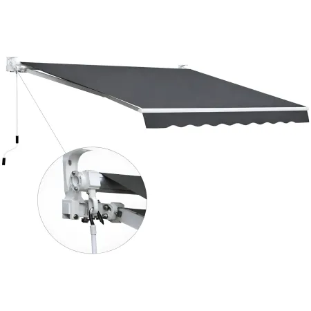 Tenda da Sole Antracite 300x200 a Barra Quadra con Bracci Retrattili