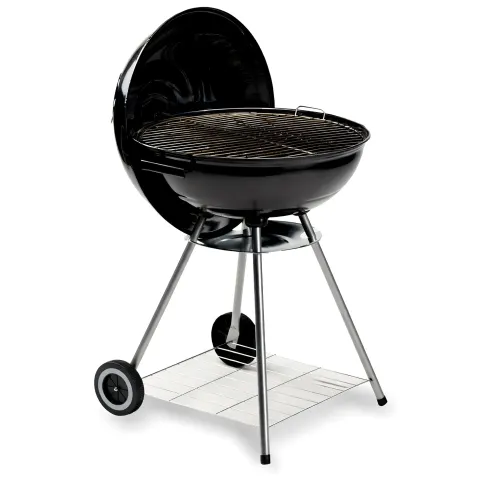 Giardino Barbecue Tondo 56cm Carbone Legna Carbonella Carrello Griglia Grigliata