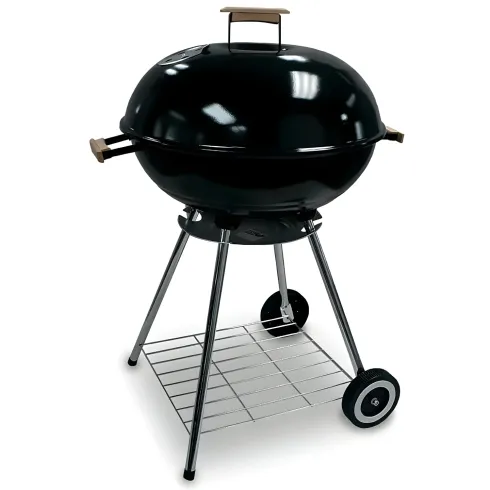 Giardino Barbecue Tondo 56cm Carbone Legna Carbonella Carrello Griglia Grigliata