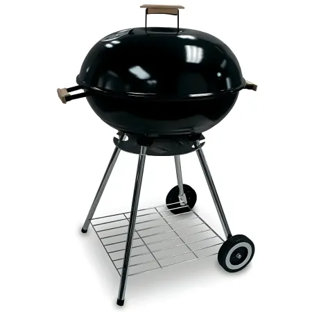 Giardino Barbecue Tondo 56cm Carbone Legna Carbonella Carrello Griglia Grigliata