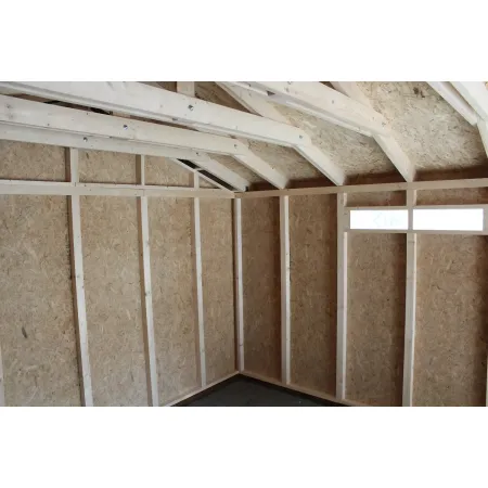 Garage in Legno 368x354 cm Marrone a Pannelli Box con Porta Elettrica