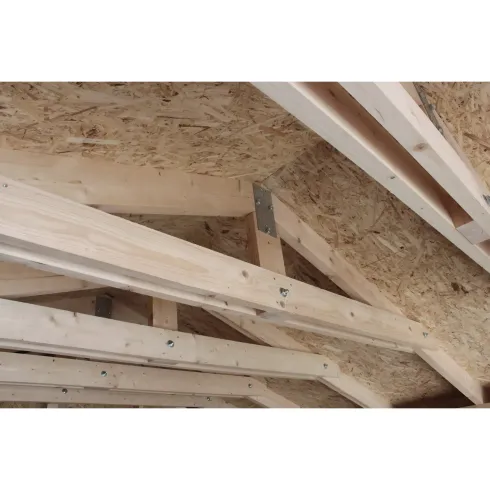 Garage in Legno 368x354 cm Miele a Pannelli Box con Porta Elettrica
