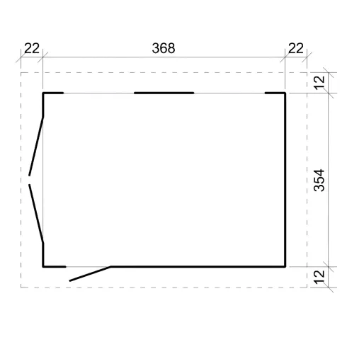 Garage in Legno 368x354 cm Miele a Pannelli Box con Porta Elettrica